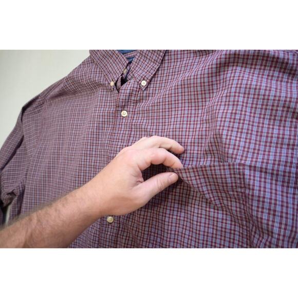 Chaps Ralph Lauren Dress Shirt Plaid Easy Care Mens Size 3XB 3XL Big - Picture 7 of 10